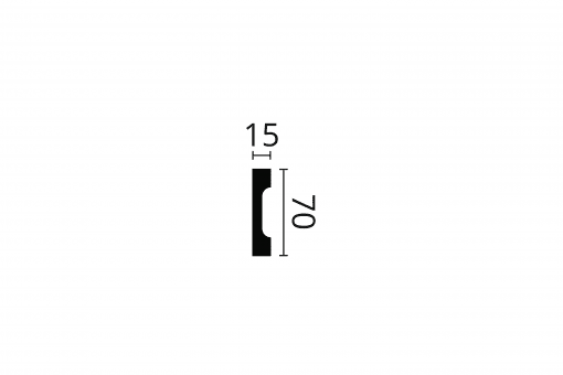 WD2 2m WALLSTYL® Dado Rail / Panel Moulding Technical Drawing