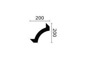 ARSTYL® Amelia (Z102) Curved Corner Technical Drawing