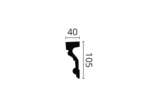 Z1 ARSTYL® Dado Rail 2m Technical Drawing