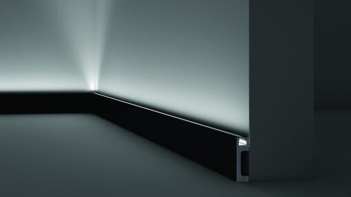 IL10 BLACK 2m WALLSTYL® Skirting Board with LED light diffuser