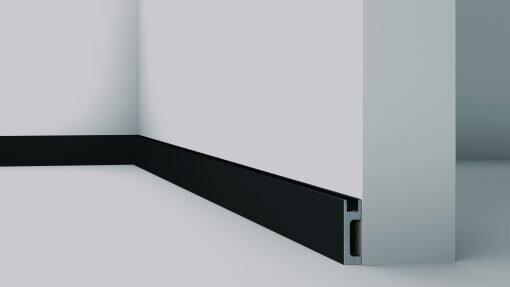 IL10 BLACK 2m WALLSTYL® Skirting Board with LED light diffuser