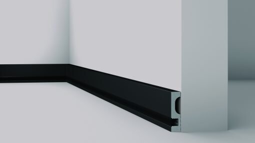 IL11 BLACK 2m WALLSTYL® Skirting Board with LED light diffuser